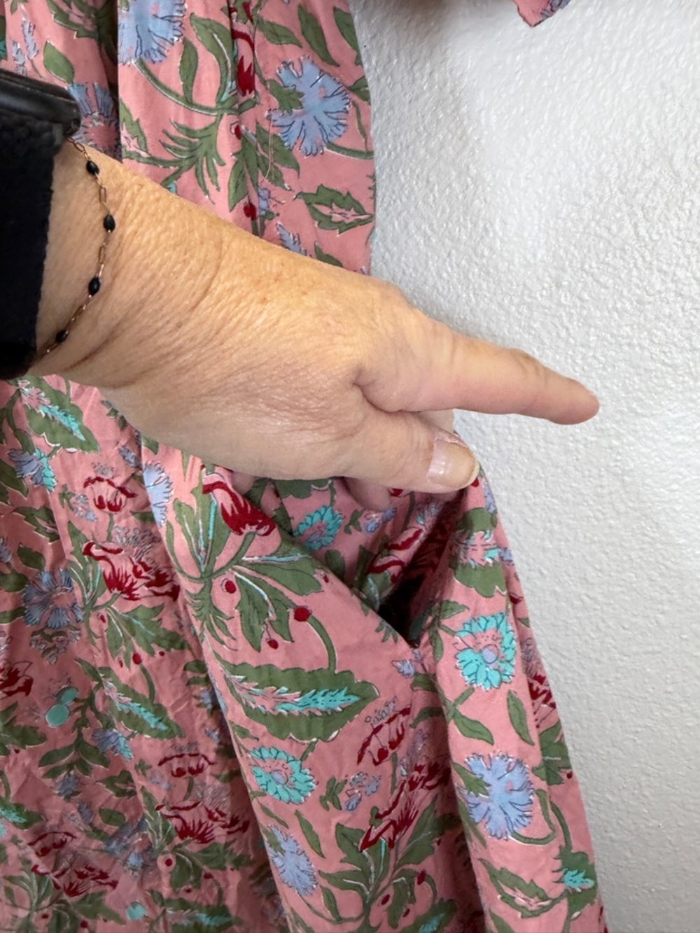 Umgee Pink Floral Ruffle Neck Casual Dress - Picture 5 of 10